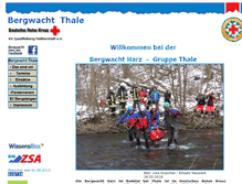 Tablet Screenshot of bergwacht-thale.de
